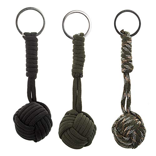 Lote de 3 llaves trenzadas con forma de bola | Puerta muy práctica | ideal para viajes de acampada | marca 100 % francesa