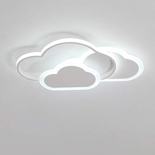Luz de techo LED, lámpara de techo nube creativa, 32W 2700lm 42cm, blanco frío 6000K, luces de techo blancas modernas Aplique de pared para sala de estar Pasillo de dormitorio y habitación de infantil
