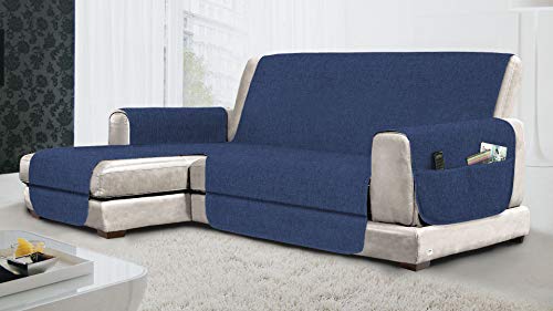 MB HOME BASIC Funda de sofá Antideslizante con Chaise Longue SX Relax, Royal, 290 cm