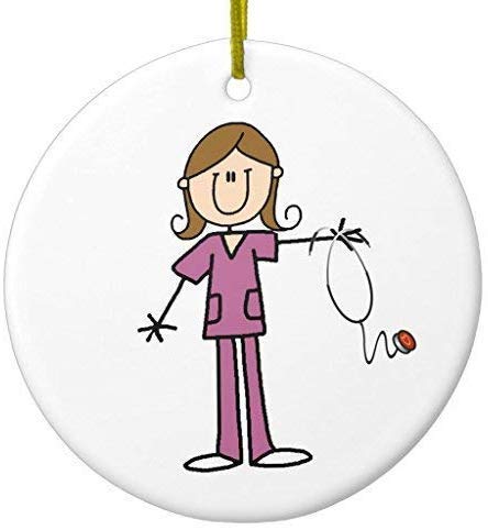 Mesllings Figura Decorativa de Enfermera de cerámica de 3 Pulgadas Brown Hair