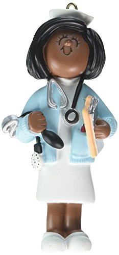 Ornamento Central OC-002-AA - Figura de Enfermera Africana/Americana