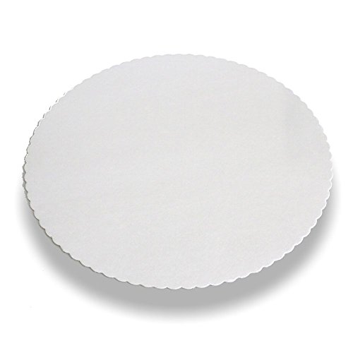 Papstar 11368, 100 Bases de cartón para tarta "pure" redondo, diámetro 28 cm, blanco con borde dentado