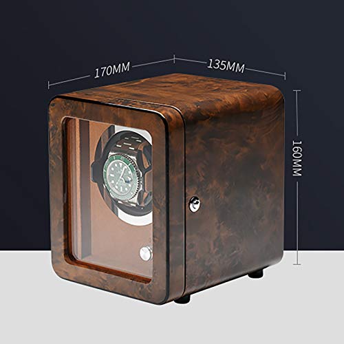Reloj Winder Miraderos: reloj de madera marrón Shaker Mecanical Watch Dispositivo de bobinado automático con control de acceso Winder Winder Winder High Gloss Paint Watch Back de almacenamiento Hermos