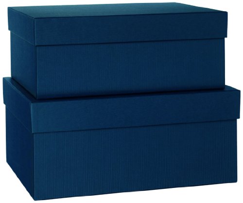 Rössler Papier 1345453900 Boxle - Caja de cartón (rectangular, 2 unidades, distintas medidas), color azul marino