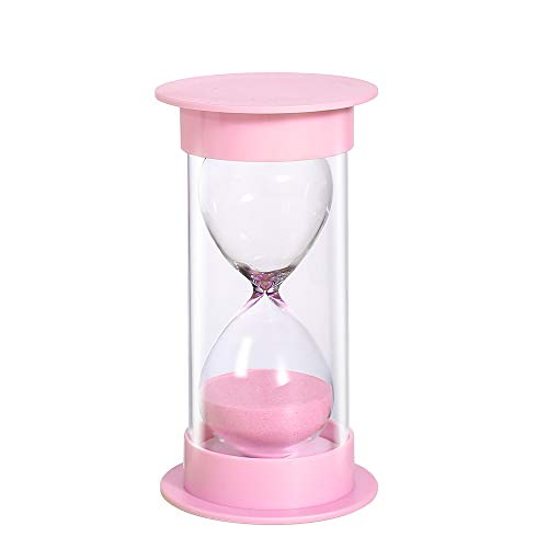 Sand Timer 5/10/15/30/60 minutos, reloj de arena de seguridad para niños, asistente de gestión del tiempo, regalo creativo, sala de estar, decoración de oficina, 30 minutos en rosa macarrón