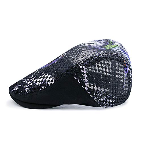 Sombrero Cuadrado De Sol Transpirable A Cuadros De Moda 56-59CM Color de Fondo Negro