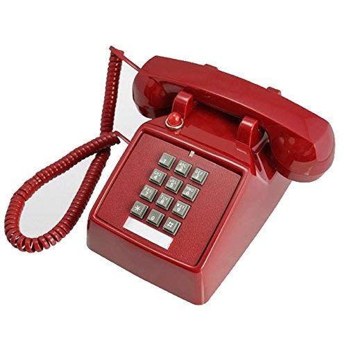 Sooiy Un Solo botón de teléfono de EE.UU. Antigua del teléfono Fijo Americano Antiguo mecánico Tono del teléfono del Modo Creativo,Rojo