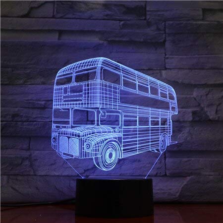 Sorpresa antes de Navidad autobús de dos pisos luces 3D luz nocturna control remoto con luz nocturna para adolescentes colección de lámparas de mesa regalos