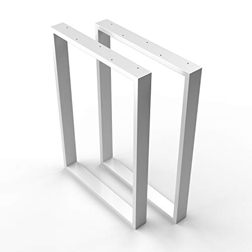 sossai® - Mesa Estructura Acero | 2 Piezas | patas de mesa | carga pesada | Ancho 60 cm x Altura 72 cm | TKK1 | Color: Blanco