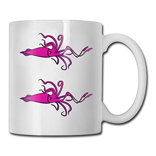Squid Funny Logo Taza de café de 11 onzas Novedad Taza de té blanca de cerámica Taza de café/té Regalo