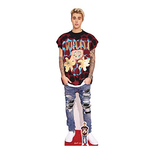 Star Cutouts Ltd Justin Bieber - Figura Decorativa de cartón (tamaño pequeño, 176 x 53 x 176 cm), Multicolor