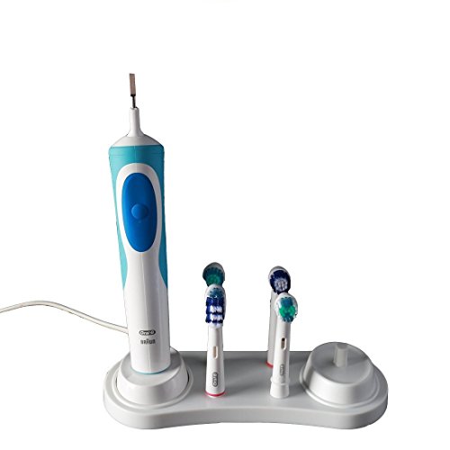 Titular de cepillo de dientes para cepillos de dientes eléctricos Oral-B reposar durante 4 Cabezales de Cargador - Blanco