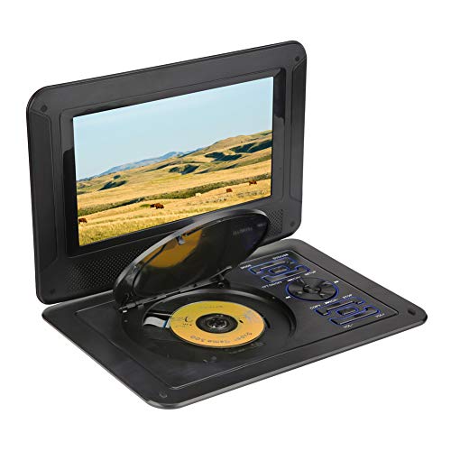 Tosuny Reproductor de DVD portátil con Pantalla giratoria de 9.8 '', Reproductor de DVD HD TV Compatible con Disco AU, Tarjeta SD/MS/MMC, batería Recargable de Largo Tiempo de Trabajo.(UE)