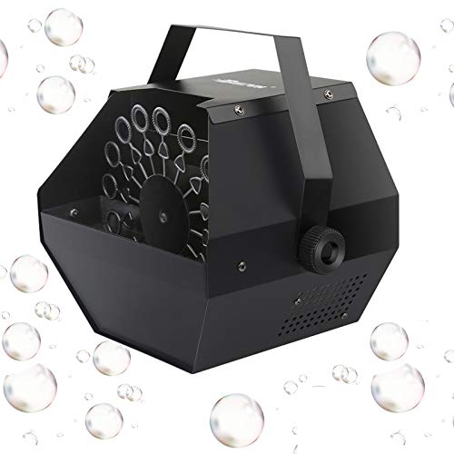 UFLIZOGH Máquina de Burbujas Portátil profesional con Alto Rendimiento Motor silencioso Máquina de Pompas de jabón automática para Fiestas Bodas Escenarios (Negro)