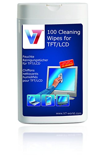 V7 VCL1522 - Paños húmedos para limpieza de pantallas LCD, TFT y plasma