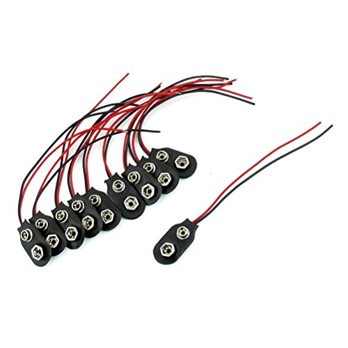 VORCOOL 10 I Tipo Snap 9 V Batería Clip Conector con Cable (Negro)