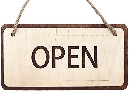 Wooden Open Closed Sign 30х15 cm - Rustic Open and Closed Sign for Business - Business Open Sign with Rope