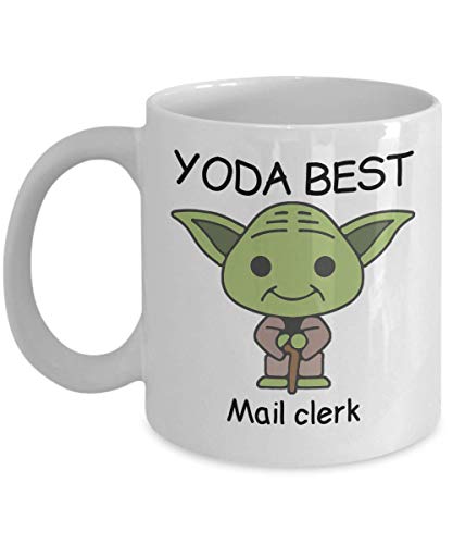 Yoda Best Mail Clerk Profession mug - Novelty mug Mugs for Birthday Present, Anniversary, Valentines, Special Occasion, Christmas - 11oz Funny Coffee Mug