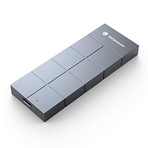 Yottamaster 20Gbps Caja SSD NVMe M.2, USB3.2 Gen 2X2 Tipo C - hasta 2057,9 MB/s - Carcasa M.2 para SSD 2230/2242/2260/2280 M.2 NVMe M-Key & B+M-Key [HC2]
