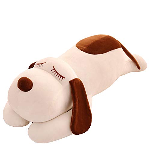 YunNasi - Peluche de perro de peluche Kawaii Carlin, almohada para niños, regalo de nacimiento, cumpleaños, sorpresa de Navidad, 43 cm/55 cm, color beige