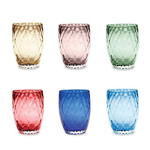 Zafferano Losanghe Juego 6 vasos agua colores diferentes