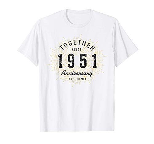 70 Aniversario 70 Años Juntos Desde 1951 Camiseta