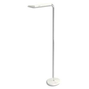 ALBA - Lámpara de pie LED integrada blanca reversible, metal y ABS, altura 185 cm, altura 44 x 20 cm, base D31 cm