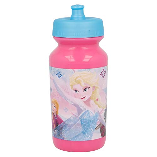 ALMACENESADAN 2037, Botella Sport Push-up Disney Frozen Iridescent Aqua; Capacidad 340 ml; Producto de plástico; no BPA