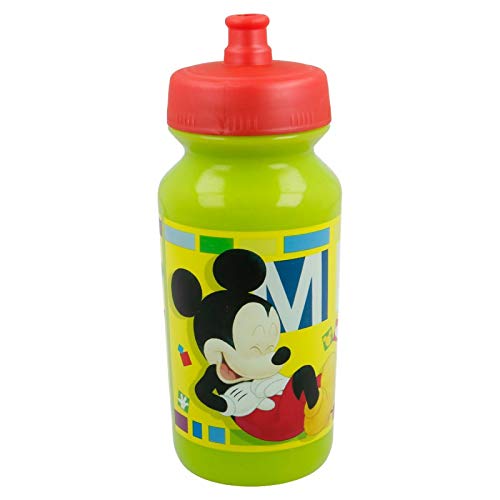 ALMACENESADAN 2123; Botella para Agua Disney Mickey Mouse; Capacidad 340ml; Reutilizable; No BPA.