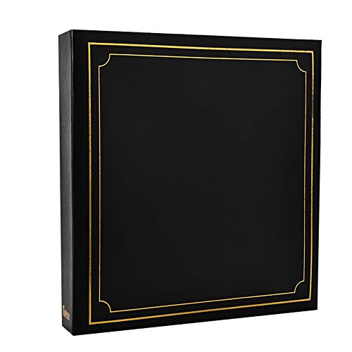 ARPAN - Álbum de Fotos (Capacidad para 500 Fotos de 15 x 10 cm, Cubierta Acolchada con Sello Dorado), Color Negro, 34 x 4 x 33 cm.