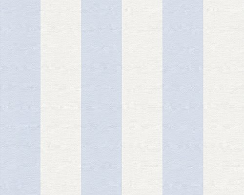 A.S. Création papel pintado Liberté azul blanco 10,05 m x 0,53 m 314024