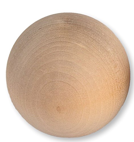 Bolas de madera natural para manualidades, 10 a 75 mm de diámetro, beige, 50 mm