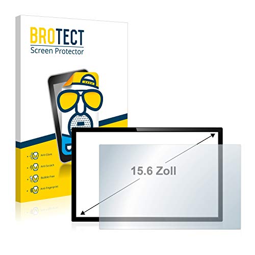 BROTECT Protector Pantalla Anti-Reflejos para PCs de Panel táctil con 39.6 cm (15.6 Pulgadas) [345 mm x 194 mm, 16:9] Película Mate Anti-Huellas
