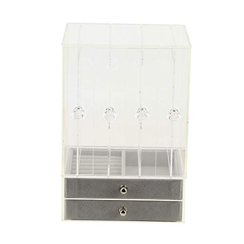Caja de almacenamiento de joyería de acrílico, Soporte de almacenamiento de joyería transparente con cajón(04)
