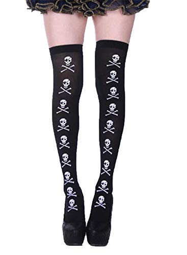 Calcetines largos para mujer sobre la rodilla muslo alto calcetín Halloween Cosplay sobre la rodilla medias Festival Medias