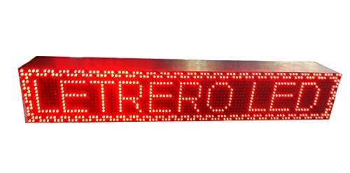 Cartel LED programable por WiFi / Letrero programable / Pantalla programable / Pantalla de Texto con Movimiento / Rótulo Luminoso (96x16 cm, Rojo)