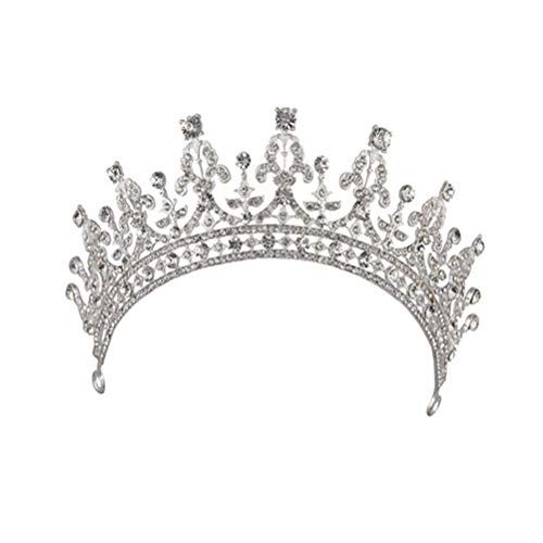 Cristal de época barroca tiaras de novia de la boda Celada Hairband princesa corona del concurso accesorios nupciales del pelo (plata)
