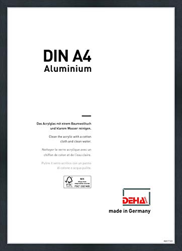 DEHA Design Tribeca - Marco de fotos de aluminio, aluminio, Negro mate., 21x29_7