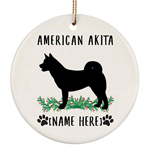 Diuangfoong Adornos de Navidad para perro de pastor holandés personalizados con su nombre de perro círculo de cerámica