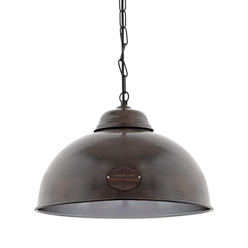 Eglo Truro 2 - Lámpara de techo colgante vintage de acero, color marrón envejecido, casquillo E27
