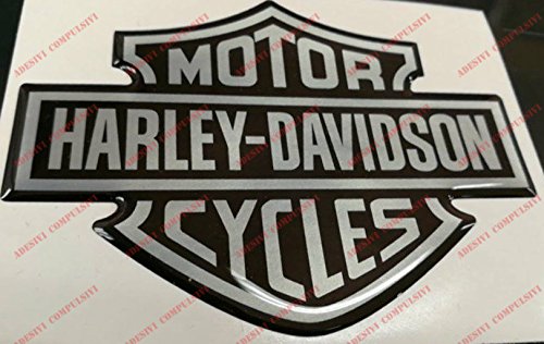 Escudo, logotipo, calcomanía, Harley Davidson, logotipo clásico, adhesivo resinado, efecto 3D.Para depósito o casco.