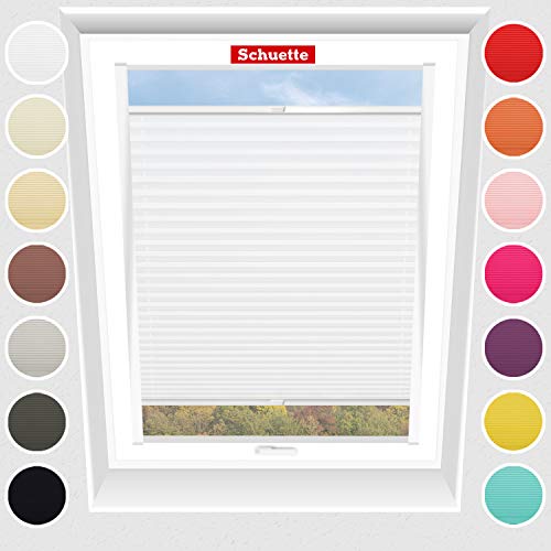 Estor plisado para ventana de tejado a medida, 20 – 160 cm de ancho x 80 – 200 cm de alto, 16 colores, White Day (blanco), 20-39x100-119cm