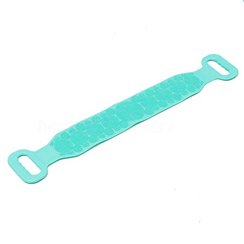 Exfoliating Back Scrubber, Long Handle Bath Body Scrubber Brush, Silicone Bath Body Brush, Double Sided Shower Scrub Belt, Easy to Clean, Lathers Well, Eco Friendly