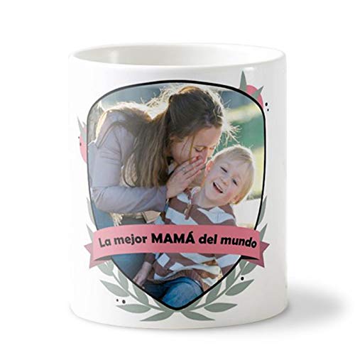 Getsingular Tazas con Fotos para mamá | Una Taza Original para el Día de la Madre o Cualquier Fecha Especial | Tazas de cerámica Blanca Frase La Mejor Mama del Mundo