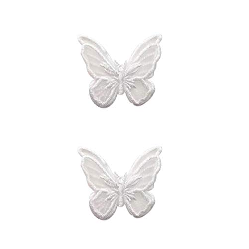 Happyyami Pendientes de Mariposa Joyería de Encaje Blanco para Mujeres Y Niñas