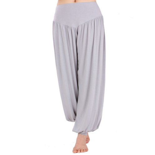 Hoerev Pantalón ancho de Yoga, tejido elástico muy suave - Gris -