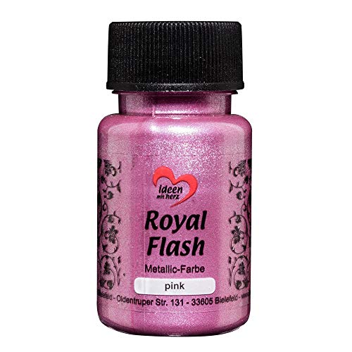 Ideen mit Herz pintura acrílica metalizada"Royal Flash" | con las partículas de brillo más finas | metálica | 50 ml (lila/rosa)