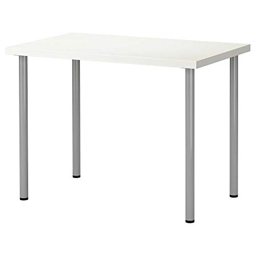 IK EA Linnmon/Adils - Mesa de escritorio, color blanco y plateado