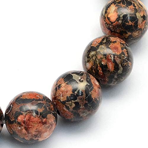 Jaspe de piel de leopardo natural, perlas de piedras preciosas, bolas de 4/6/8 mm, piedra para joyas (4 mm, 25 unidades)
