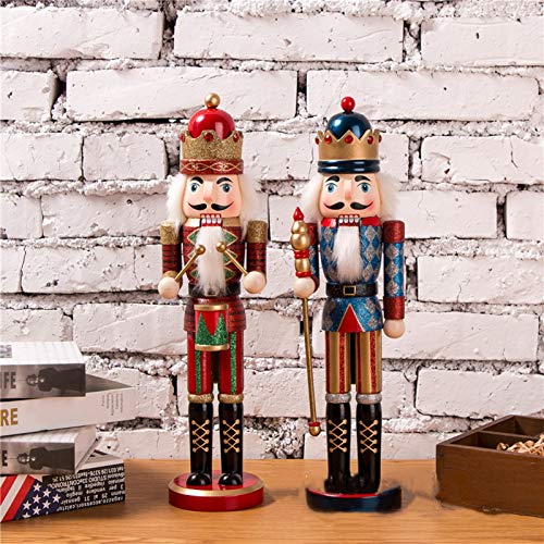 Kunyun 2-Piece of formado Antiguo 38 Cm Miniatura de Madera Cascanueces Soldado muñeca estatuilla Libre Artesanal Año Nuevo Ornamento de la Navidad la decoración del hogar